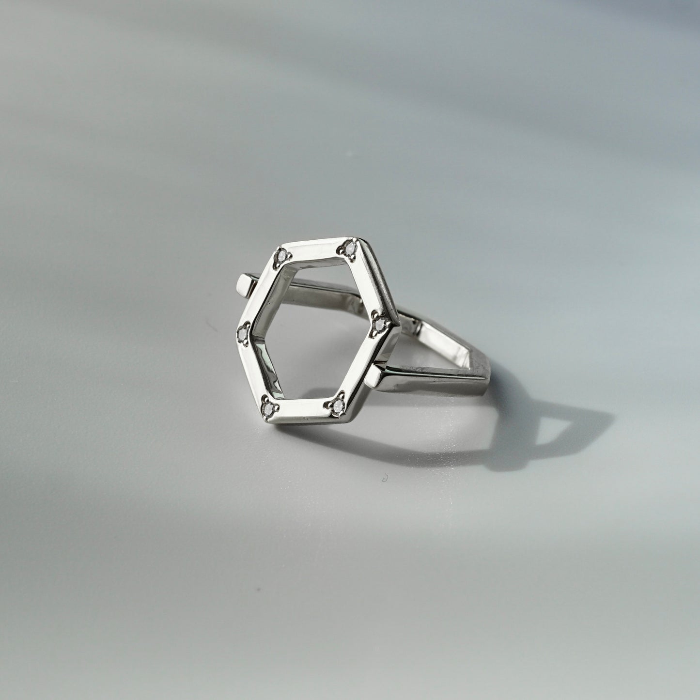 Diamond Hexagon Ring