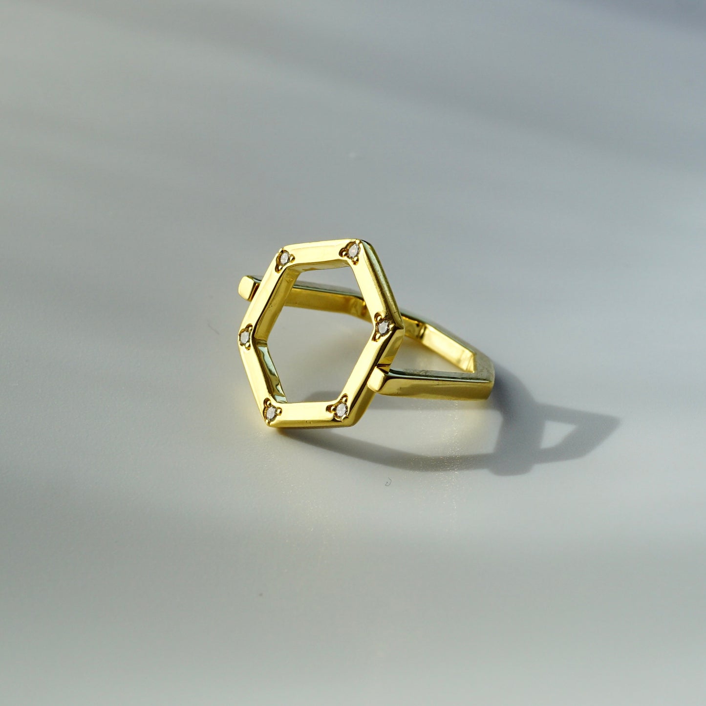 Diamond Hexagon Ring